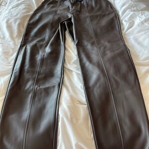 JJill vegan leather pull on straight pants.